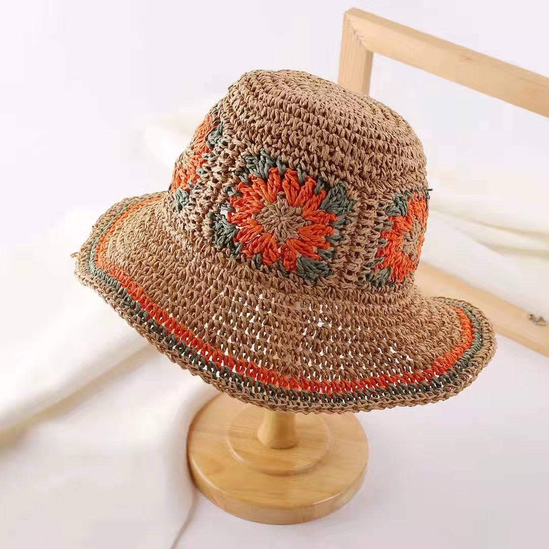 BOHETTE - Crochet Straw Bohemian Hat (Orange)